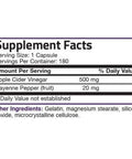 Apple Cider Vinegar with Cayenne Pepper High Potency - 500 mg - 180 Capsules