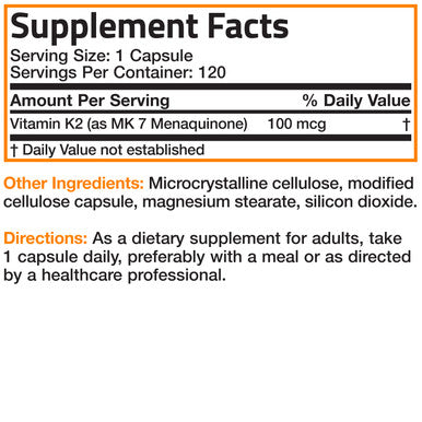 Bronson Vitamin K2 MK-7 - 100 mcg 60Count