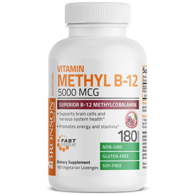 Bronson Methyl B12 Fast Dissolve Sublingual - Cherry - 5,000 mcg 180 Count