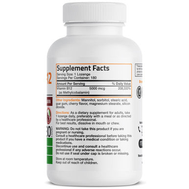 Bronson Methyl B12 Fast Dissolve Sublingual - Cherry - 5,000 mcg 180 Count