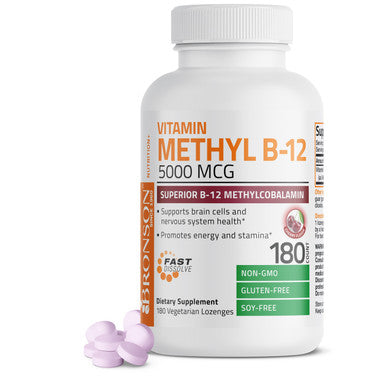 Bronson Methyl B12 Fast Dissolve Sublingual - Cherry - 5,000 mcg 180 Count