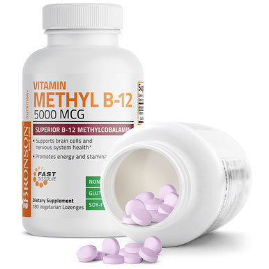 Bronson Methyl B12 Fast Dissolve Sublingual - Cherry - 5,000 mcg 180 Count