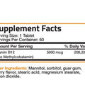 Bronson Methyl B12 5000 Mcg Vitamin B12 Methylcobalamin Energy & Brain Support 60 Lozenges