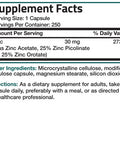 Bronson Zinc Triple Play - 30 mg 250 Count