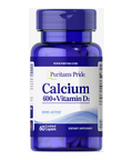 Puritan's Pride Calcium Carbonate 600 mg + Vitamin D 125 IU Tablets 60's