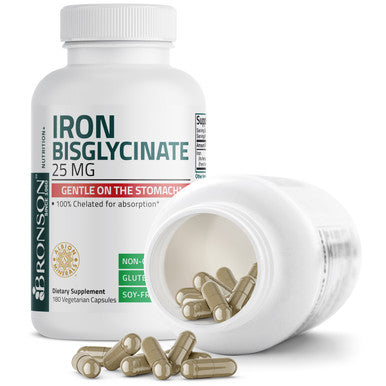 Bronson Iron Bisglycinate - 25 mg 180 Count