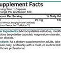 Bronson Iron Bisglycinate - 25 mg 180 Count
