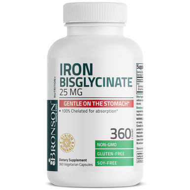 Bronson Iron Bisglycinate - 25 mg 360 Count