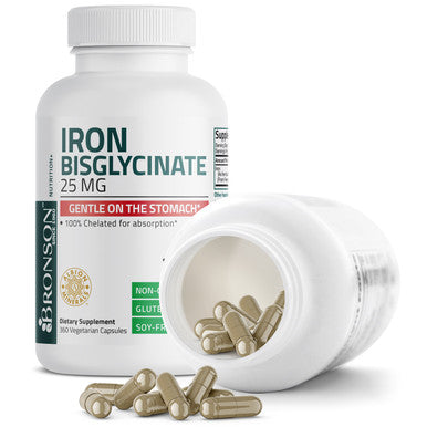 Bronson Iron Bisglycinate - 25 mg 360 Count