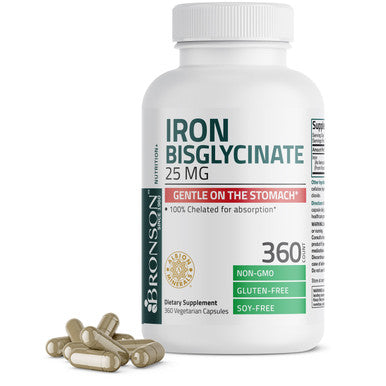 Bronson Iron Bisglycinate - 25 mg 360 Count