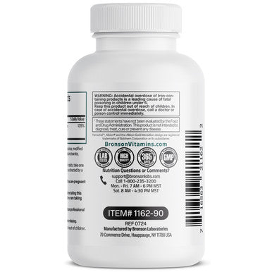 Bronson Iron Bisglycinate - 25 mg 90 Count