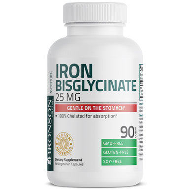 Bronson Iron Bisglycinate - 25 mg 90 Count