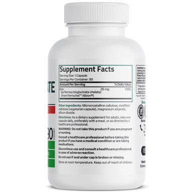 Bronson Iron Bisglycinate - 25 mg 90 Count