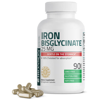 Bronson Iron Bisglycinate - 25 mg 90 Count
