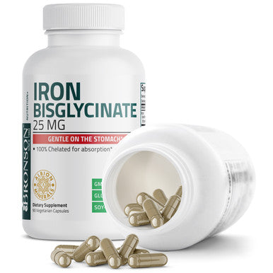 Bronson Iron Bisglycinate - 25 mg 90 Count