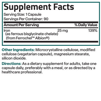 Bronson Iron Bisglycinate - 25 mg 90 Count