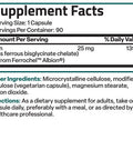 Bronson Iron Bisglycinate - 25 mg 90 Count