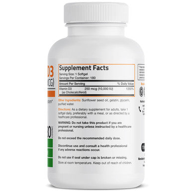 Bronson Vitamin D3 - 10,000 IU 180 Count