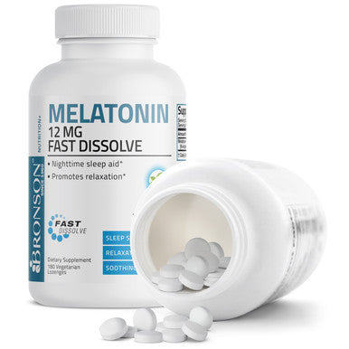 Bronson Melatonin Fast Dissolve - Peppermint - 12 mg 180 Count