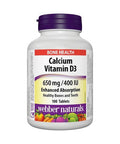 Webber Naturals Calcium 650 mg With Vitamin D3 100's