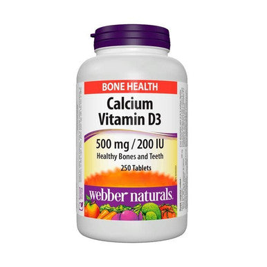 Webber Naturals Calcium Vitamin D 500 Mg 200iu 250 Tablets
