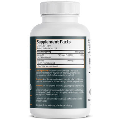 Bronson Vitamin K2 Plus D3 (MK7) 120 Count