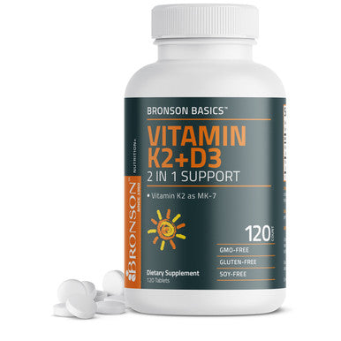 Bronson Vitamin K2 Plus D3 (MK7) 120 Count