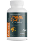Bronson Vitamin K2 Plus D3 (MK7) 200 Count