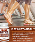 Glucosamine Chondroitin Turmeric Msm Boswellia Joint Support Supplement for Relief 180 Tablets Arazo Nutrition