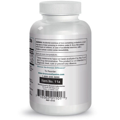 Bronson Iron with Vitamin C Sustained Release 100 Count