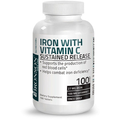 Bronson Iron with Vitamin C Sustained Release 100 Count