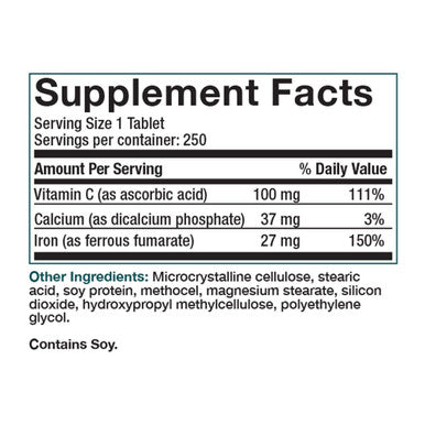 Bronson Iron with Vitamin C Sustained Release 250 Count