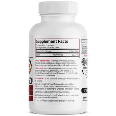 Bronson Biotin 10,000 MCG Fast Dissolve Berry Flavored Lozenges 360 Count