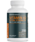 Bronson Vitamin K2 Extra Strength MK-7 200 MCG 250 Count