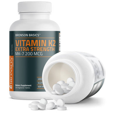 Bronson Vitamin K2 Extra Strength MK-7 200 MCG 250 Count