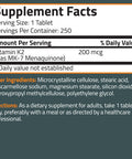 Bronson Vitamin K2 Extra Strength MK-7 200 MCG 250 Count