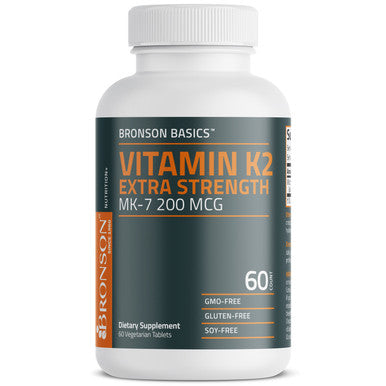 Bronson Vitamin K2 Extra Strength MK-7 200 MCG 60 Count