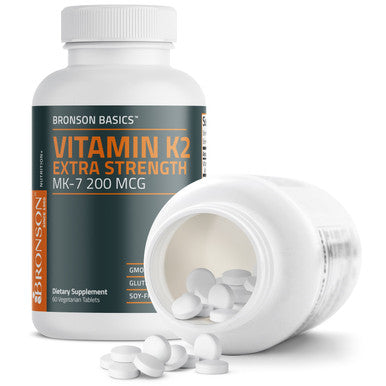 Bronson Vitamin K2 Extra Strength MK-7 200 MCG 60 Count