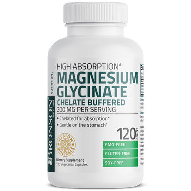 Bronson Magnesium Glycinate High Absorption 200 MG 120 Count