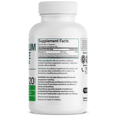 Bronson Magnesium Glycinate High Absorption 200 MG 120 Count