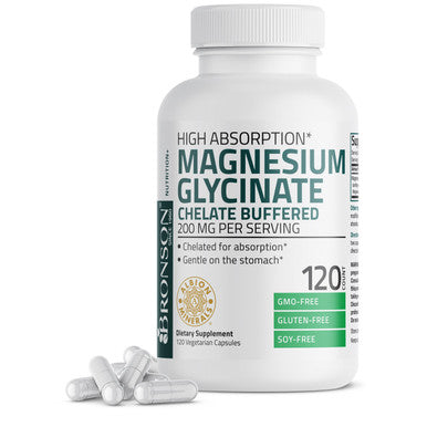 Bronson Magnesium Glycinate High Absorption 200 MG 120 Count