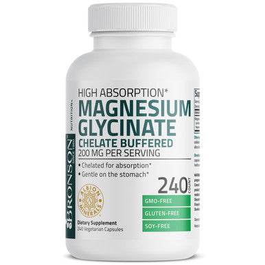Bronson Magnesium Glycinate High Absorption 200 MG 240 Count