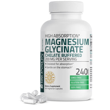 Bronson Magnesium Glycinate High Absorption 200 MG 240 Count