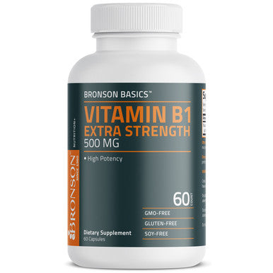 Bronson Vitamin B1 Extra Strength 500 MG 60 Count