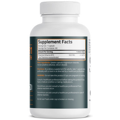 Bronson Vitamin B1 Extra Strength 500 MG 60 Count