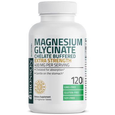 Bronson Magnesium Glycinate Extra Strength 120 Count