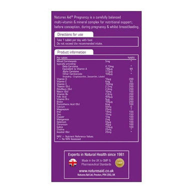 Natures Aid Pregnancy Health & Vitality 60's Tablets