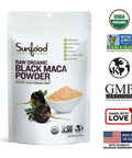 Sunfood Superfoods Maca Powder Black Organic 4 Oz