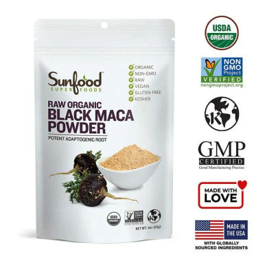 Sunfood Superfoods Maca Powder Black Organic 4 Oz