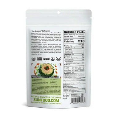 Sunfood Superfoods Macadamia Nuts 8 Oz